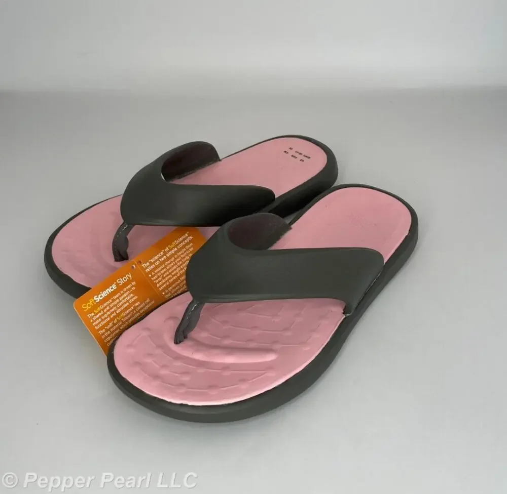 Flip Flop Thong Sandal Charcoal Womens Size 10 Mens 8 Soft Science Skiff 2.0